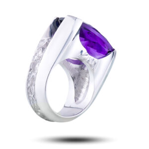 Эксклюзивное мужское кольцо, бренд”Denisov & Gems”, камень аметист