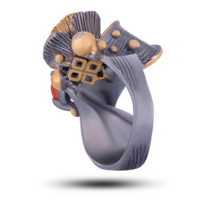 Кольцо серебряное «Мила», камни сердолик, фианит, размер 15,5