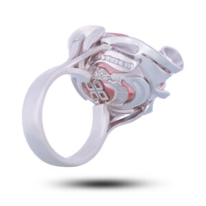 Кольцо серебряное «Нежность», камень розовый кварц, размер 17,5