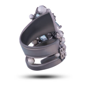 Кольцо серебряное, камни топаз, фианит, размер 19