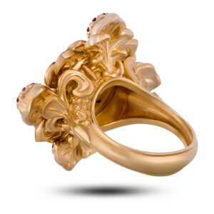 Кольцо “Грифоны”, камень нано изумруд, фианит, размер 18