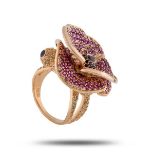Эксклюзивное кольцо “Маки”, бренд “Denisov & Gems”
