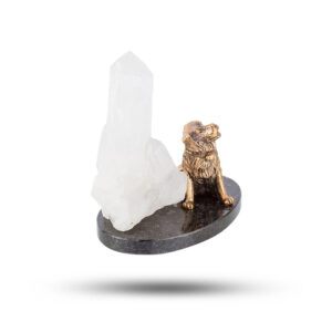 Фигурка «Сенбернар», камень горный хрусталь, 10 см
