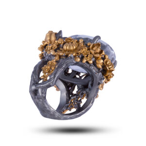 Кольцо серебряное «Сияние цвета», камни аметист, горный хрусталь, размер 17,5