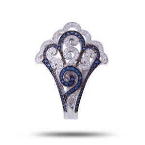 Кольцо серебряное “Вологодское кружево”, камень нанотопаз