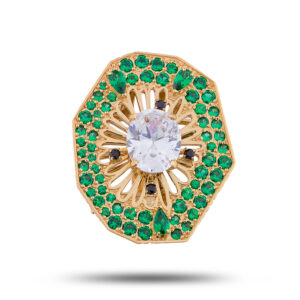 Авторское кольцо “Киви”, бренд “Denisov & Gems”