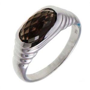 Мужское кольцо Камень раухтопаз, оправа серебро 925 проба