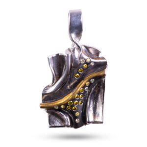 Кулон серебряный “Райская птица”, камень фианит, 20 мм