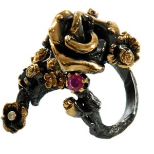 Эксклюзивное кольцо “Райский цветок”, бренд “Vida Maestro” рубин