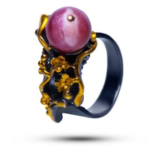 Кольцо серебряное «Нежность», камни родохрозит, фианит, размер 18