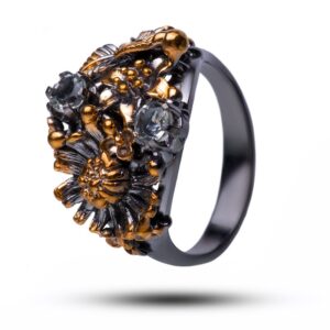 Эксклюзивное кольцо “Флора”, бренд “Vida Maestro” празиолит