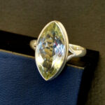 Кольцо НГ-11592, камень празиолит, серебро, размер 18,5