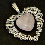 Кулон "Сердце", камни розовый кварц, родолит, серебро, Арт. П-152167