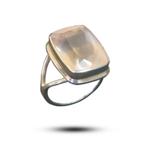 Кольцо НГ-10743, камень розовый кварц, размер 16,5