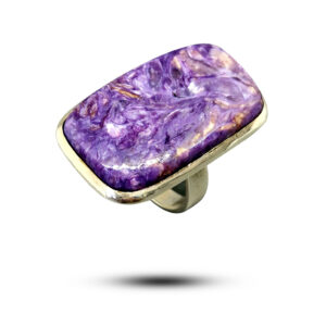 Кольцо НГ-4347, камень чароит