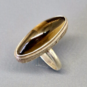 Кольцо 723.12, камень раухтопаз, серебро, размер 17