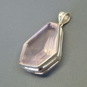 Кулон НГ-13331, камень розовый кварц