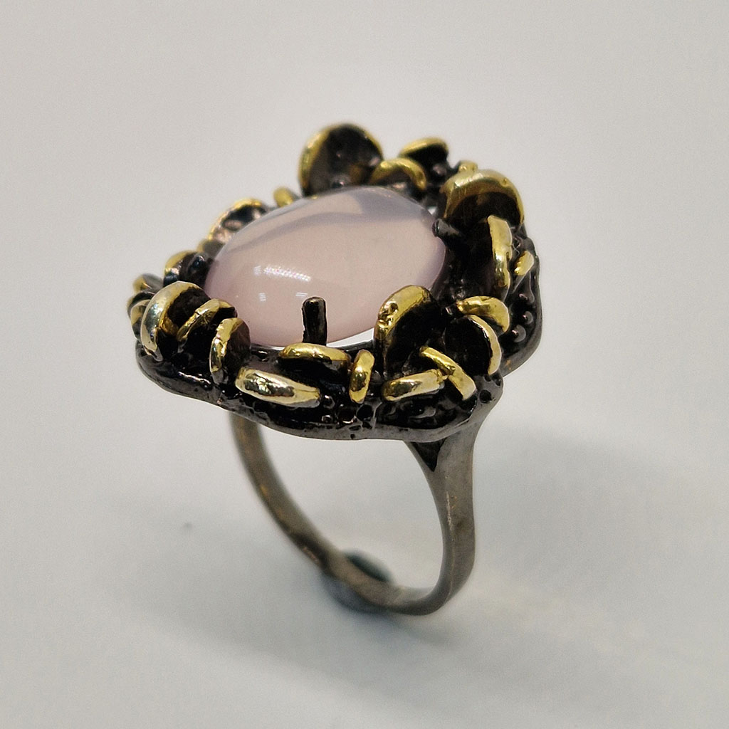 Кольцо из камня розовый кварц, размер 18, Арт. НГ-6807