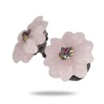 кольцо из серебра с цветами из розового кварца-вид5