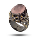 Кольцо из серебра с розовым кварцем Ракурс 3